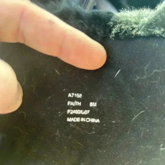 COACH "Faith" Sz 8 Black Monogram Boots w/Rabbit Fur Cuff LOGO - Picture 4 of 6